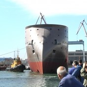120 – метровый корабль спустили сегодня на воду в Керчи