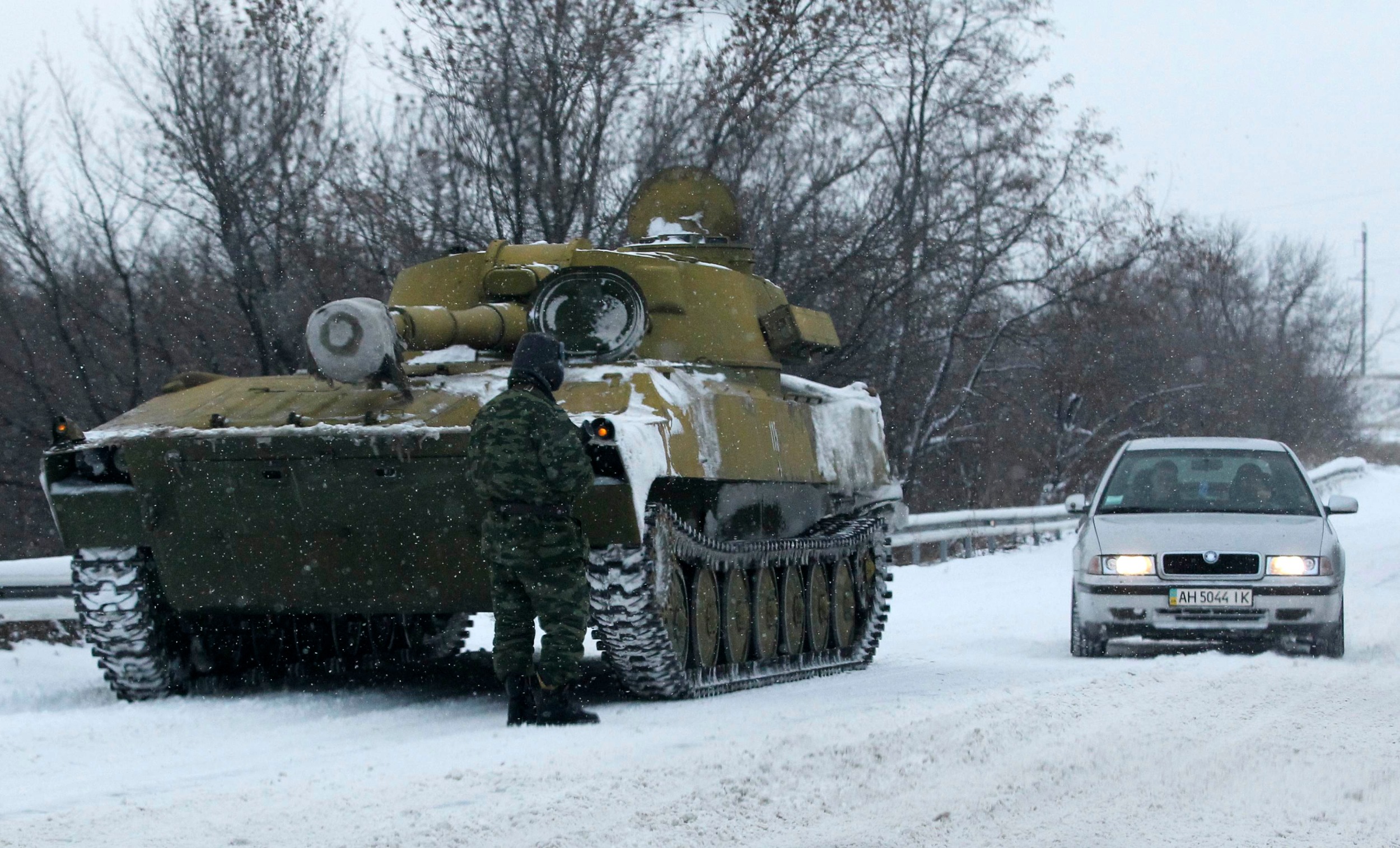В оккупированном Донецке активно движется военная техника