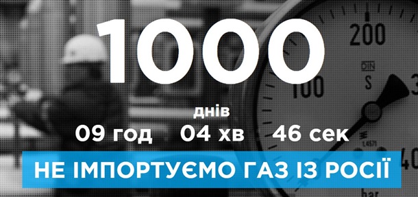 Уже 1000 дней Украина живет без газа из РФ