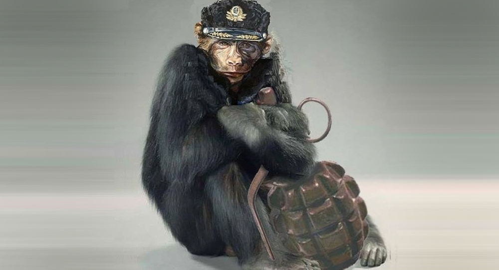 обезьяна с гранатой