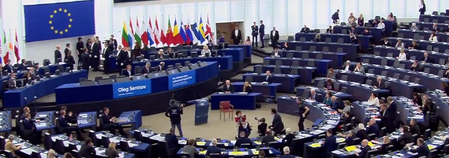 В Европарламенте вручили премию Сахарова, лауреатом которой стал Сенцов