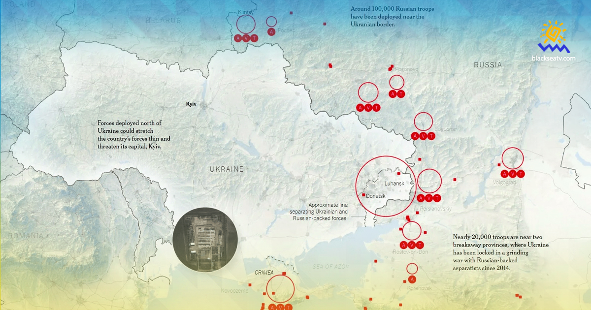 NYT опублікувала детальну карту концентрації російських військ біля кордонів України